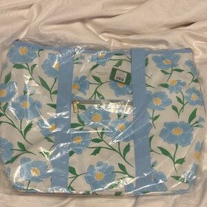 Kate Spade White and Blue Floral Cooler Tote